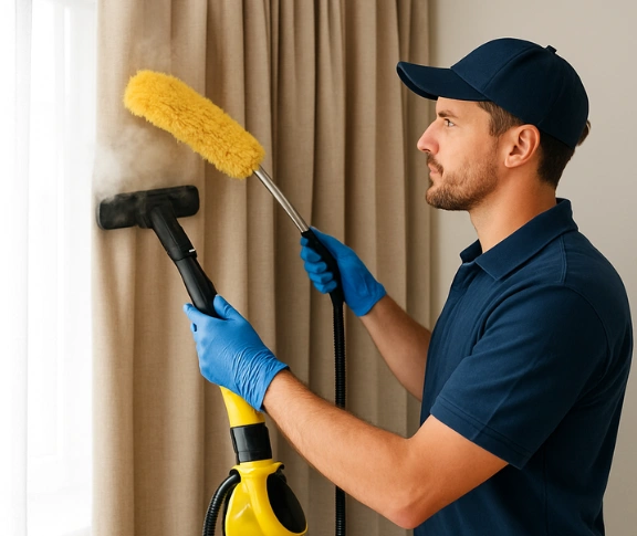 Trusted residential curtain cleaning technician Matty Curtain Cleaning meldale QLD