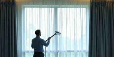 Commercial curtain steam cleaning service meldale hotels offices