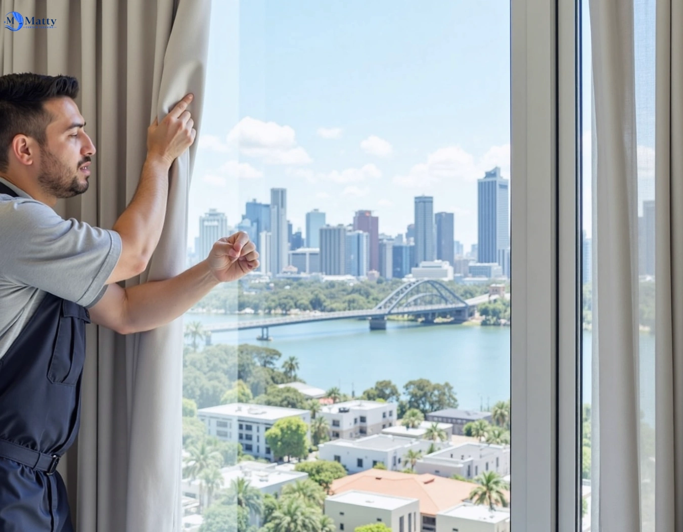 Professional curtain steam cleaning service meldale QLD by Matty Curtain Cleaning